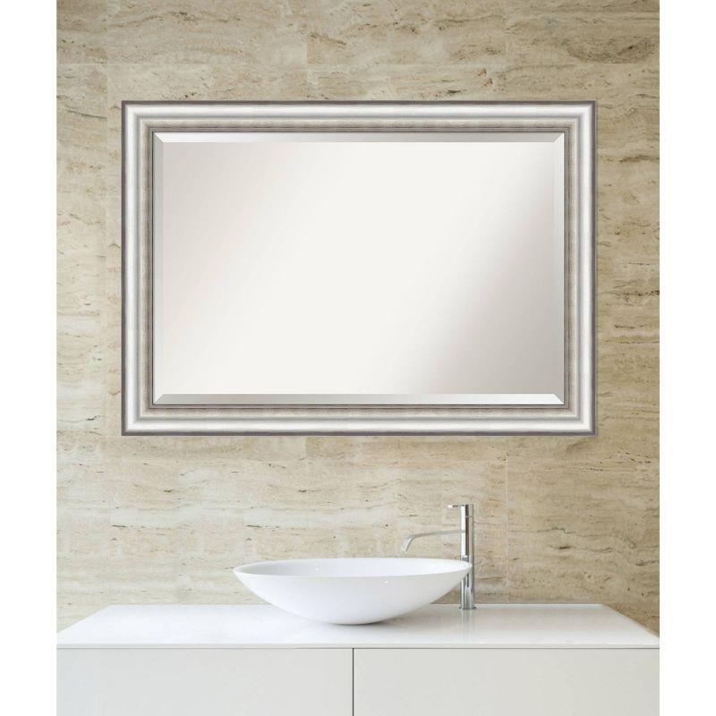 Salon Framed Bathroom Vanity Wall Mirror Silver - Amanti Art