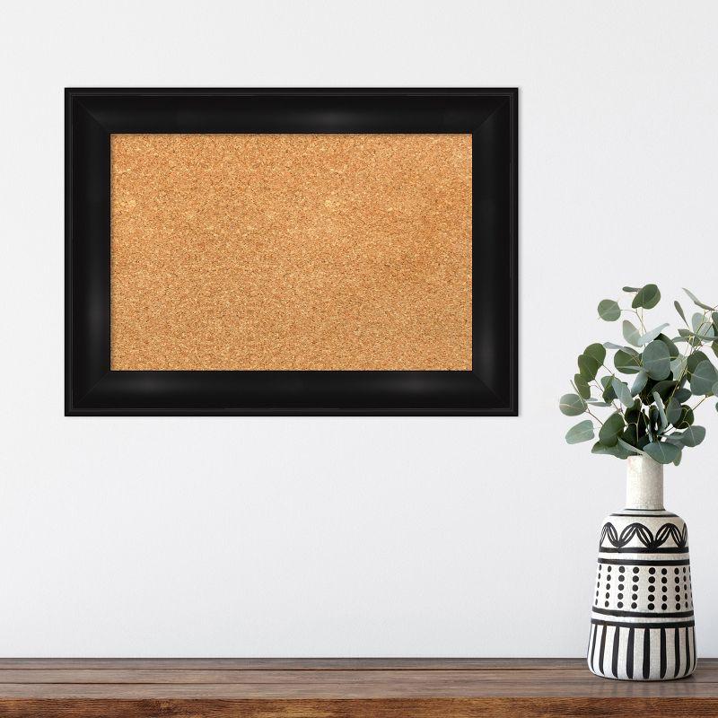 Amanti Art Grand Black Narrow Framed Corkboard, Natural Cork