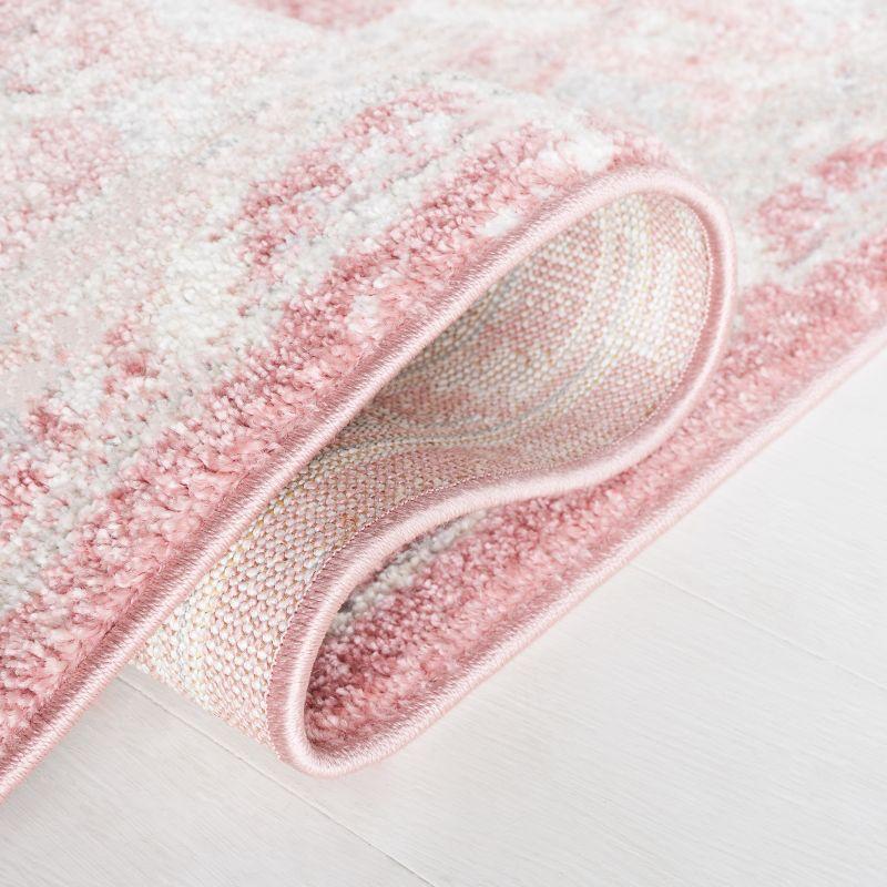 Layla LAY108 Power Loomed Area Rug - Ivory Grey/Pink - 6'7"x6'7" - Safavieh