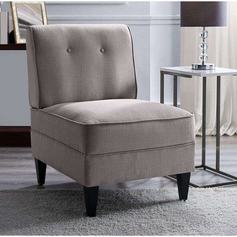 Serta Copenhagen Slipper Chair, Tufted Backrest, Sinuous Spring Seat Cushion, Polyester Fabric