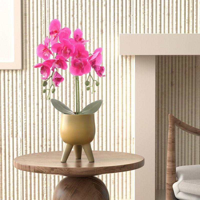 Forever Leaf Artificial Purple Orchid Plant for Decoration in Vase, Indoor Artificial Plant for Home Decor