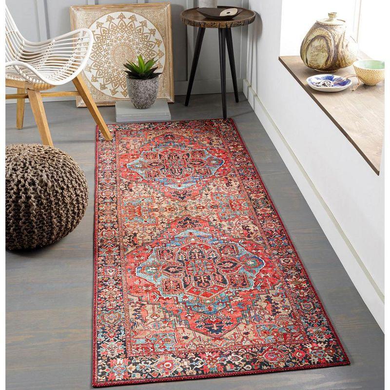 Mark & Day Manche 8'x8' Square Woven Indoor Area Rugs Bright Red/Navy/Wheat/Ice Blue/Grass Green/Ivory