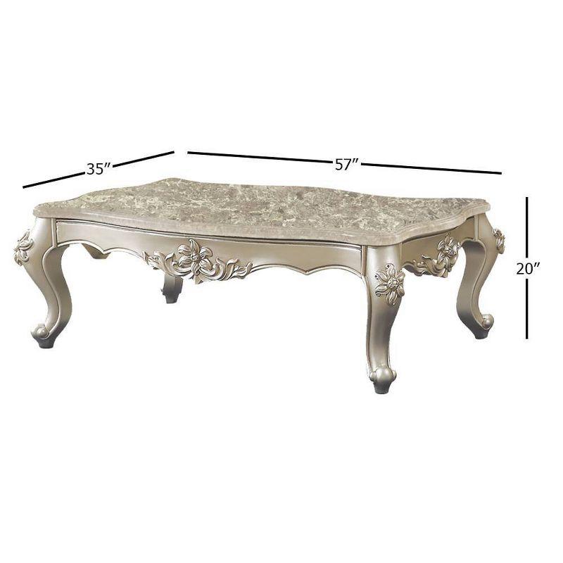 57" Bently Coffee Table Marble Top and Champagne - Acme Furniture