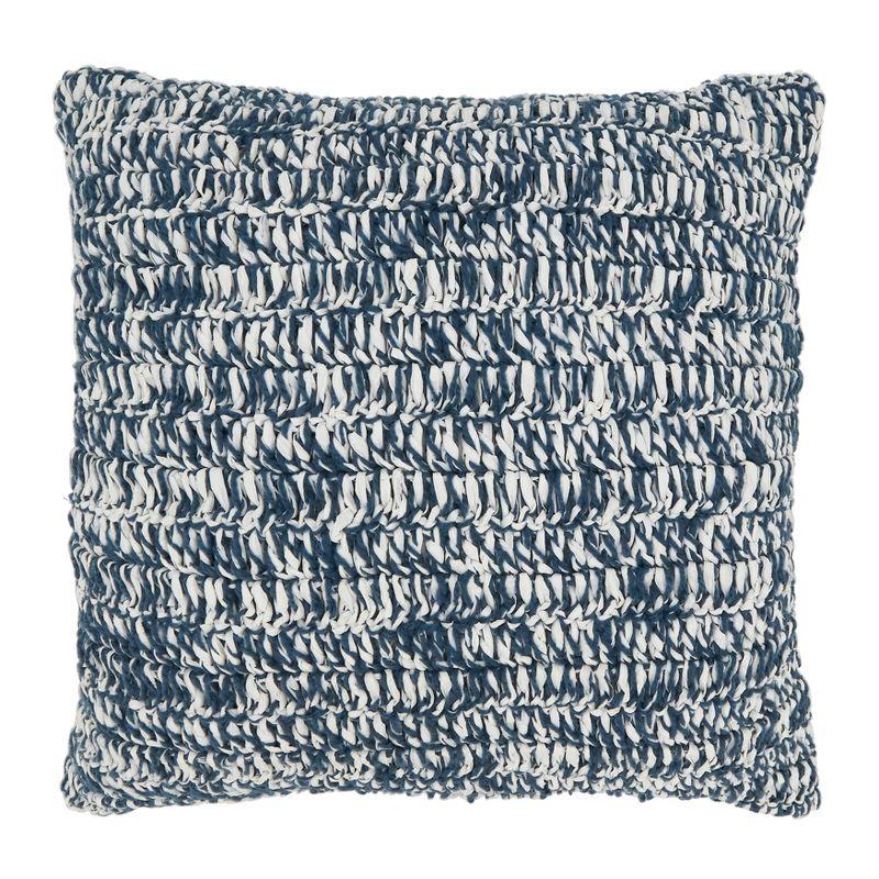 Saro Lifestyle Outdoor Zen Raffia Poly Filled Throw Pillow, White, 18"x18"