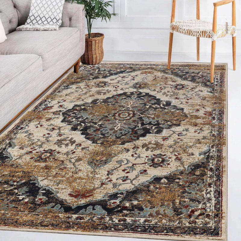 Modern Abstract Distressed Cracks Indoor Runner or Area Rug by Blue Nile Mills