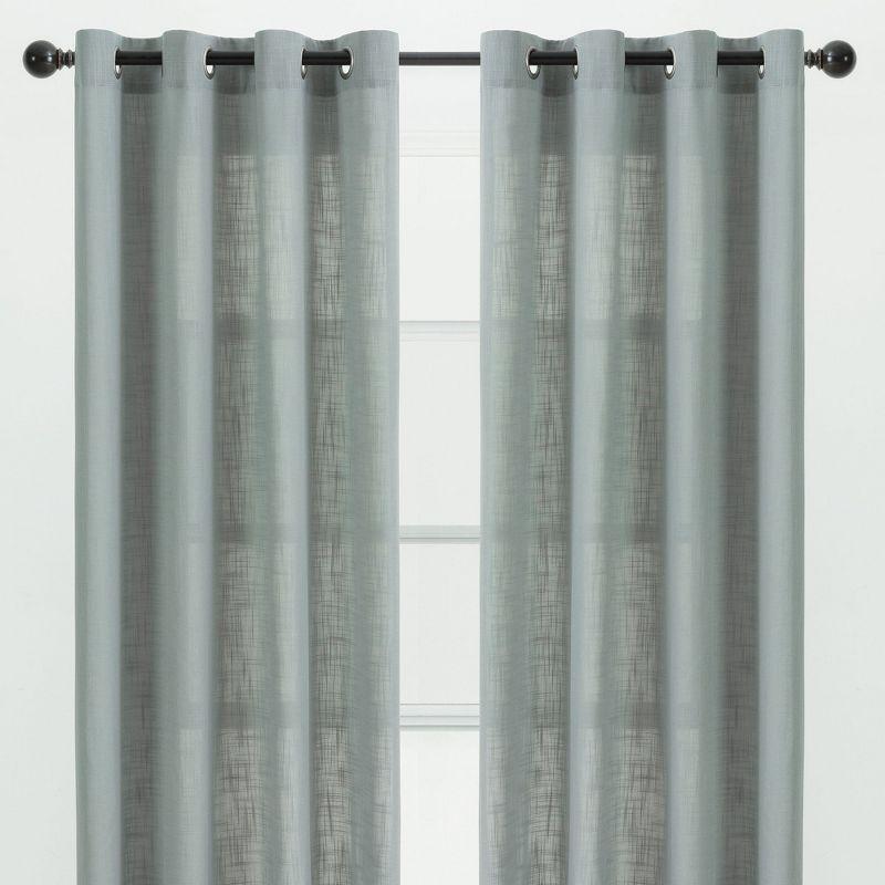 Eider & Ivory™ Monge Solid Semi Sheer Grommet Curtain Panels (Set of 2)