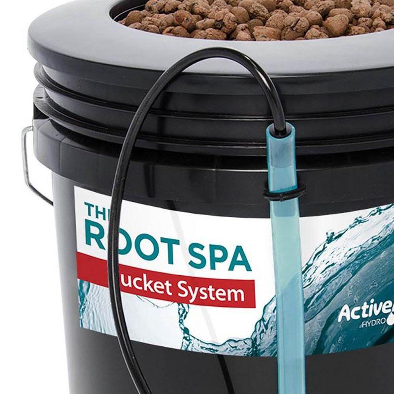 Active Aqua RS5GALSYS Root Spa 5 Gallon Hydroponic Bucket Deep Water Culture Grow Kit System with Multi-Purpose Air Hose and Air Pump, Black