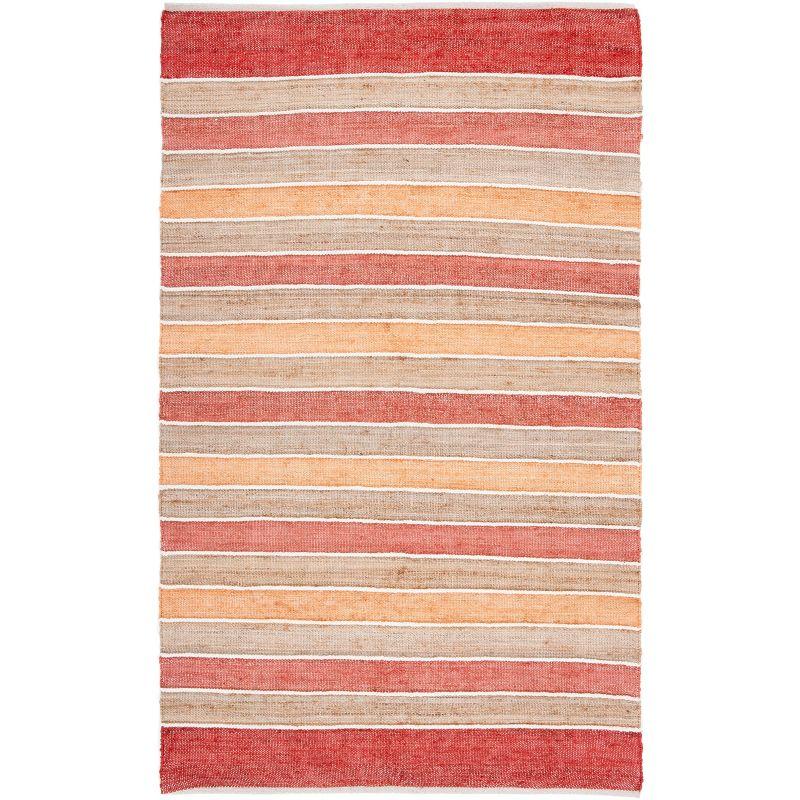 Handwoven Rustic Red Wool Kilim 5' x 8' Area Rug