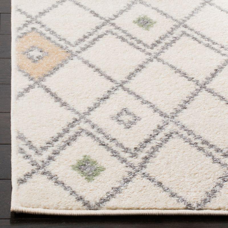 Ivory Multi Geometric Pattern Square Area Rug