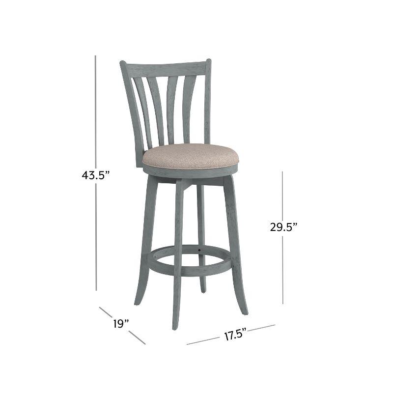 30" Savana Swivel Barstool Blue Wirebrush/Cream: Upholstered, Wood Frame - Hillsdale Furniture