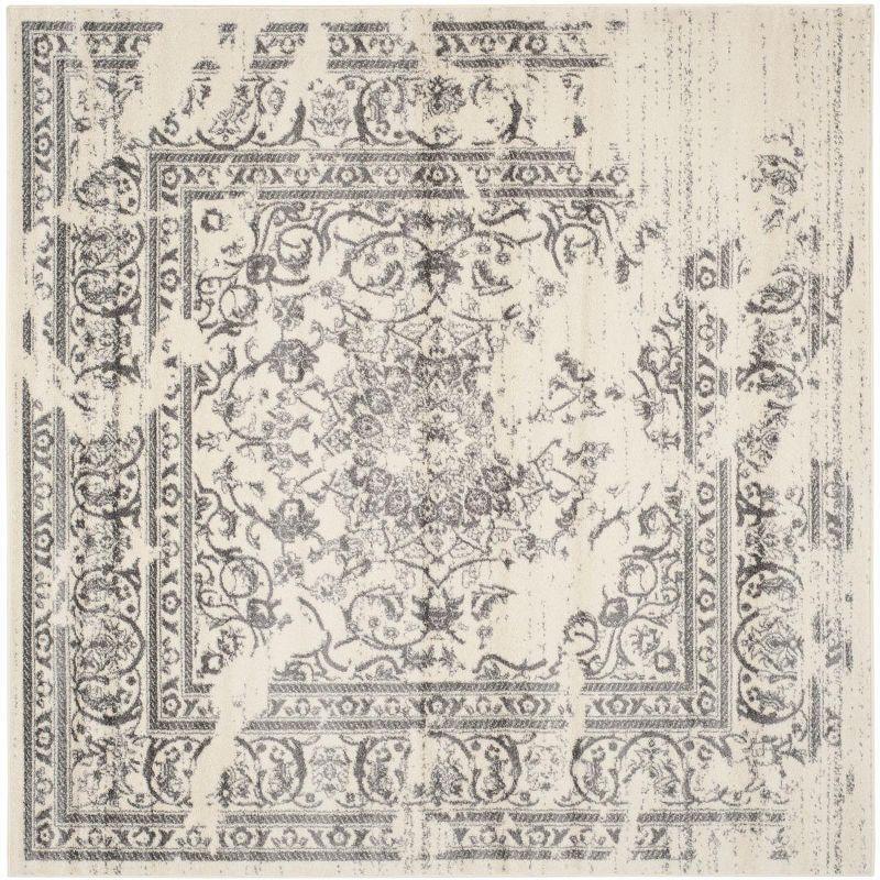 Adirondack ADR101 Power Loomed Area Rug - Ivory/Silver - 8'x8' - Safavieh.