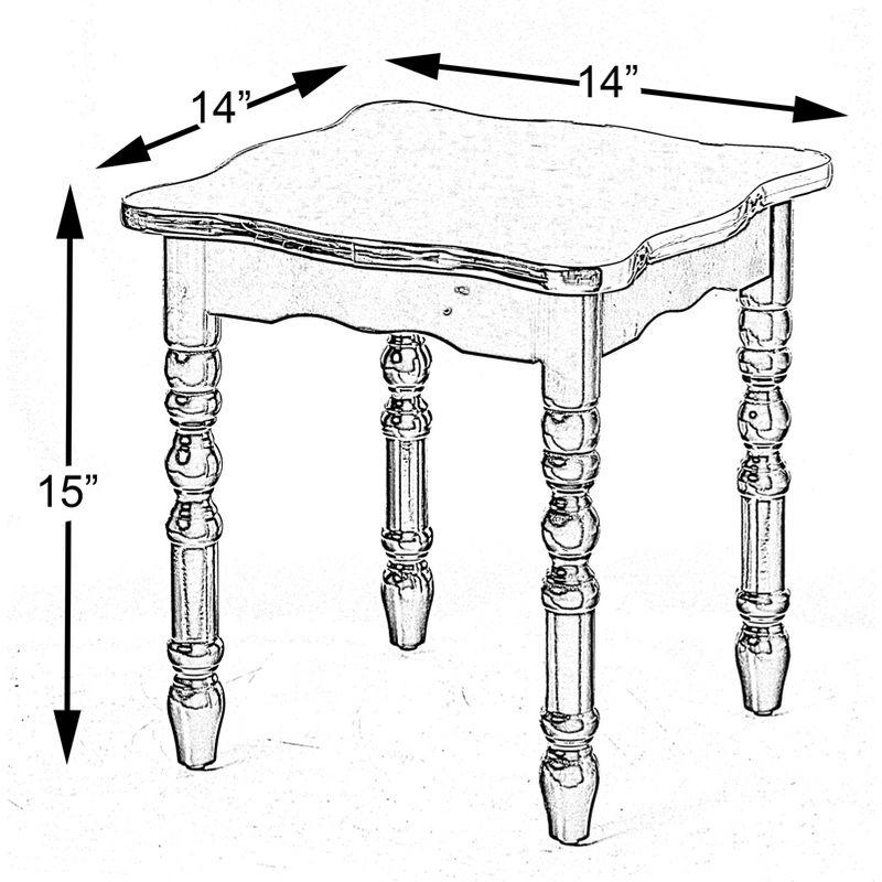Fabulaxe Square Wooden Side Table, Living Room Accent End Table, Gold and Brown