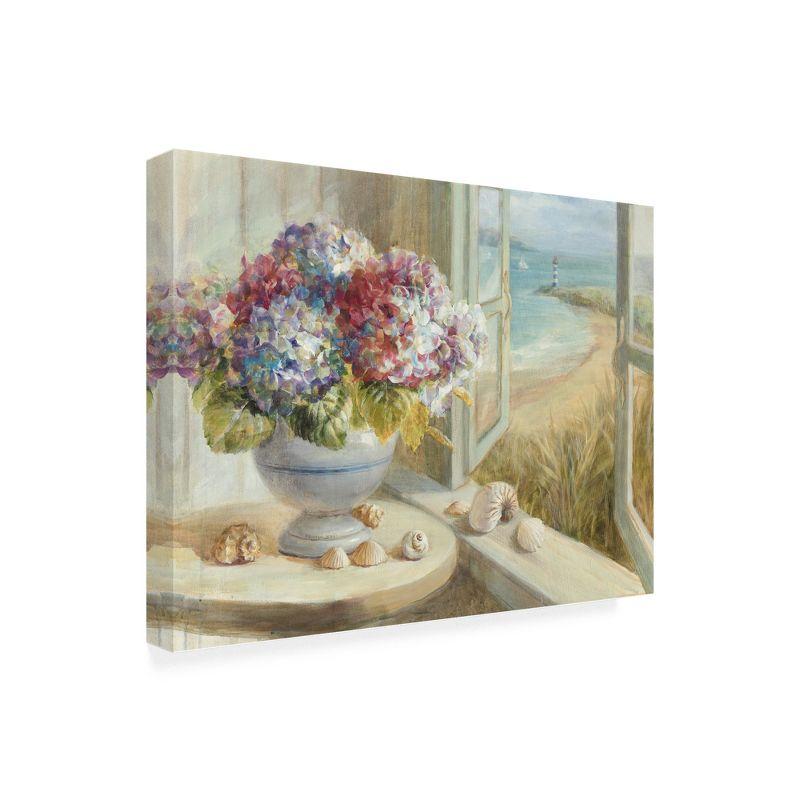 18x24 Coastal Hydrangea Canvas Art for Kids