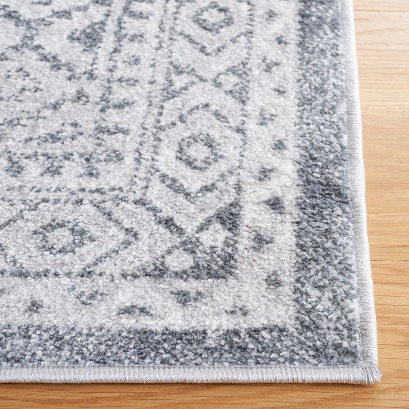 Abstract Gray Synthetic 79" Square Easy-Care Rug