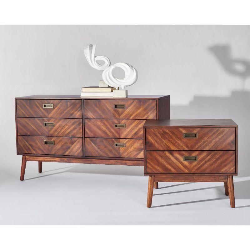 Donald 6 Drawer Mid-Centry Dresser - SFV2110 - Dark Walnut - Safavieh Couture