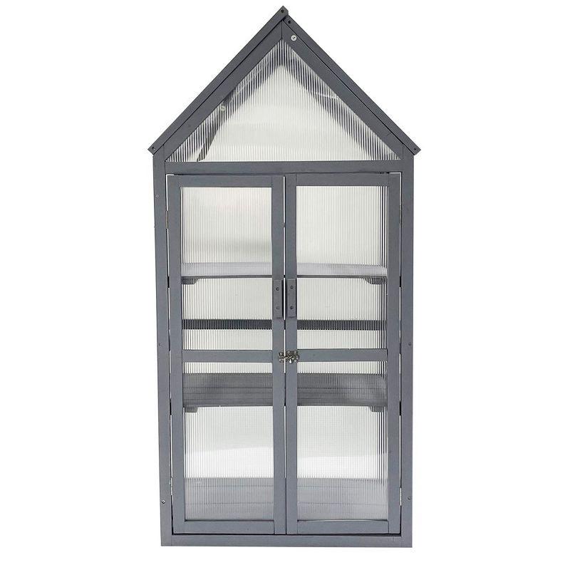 Gray Wooden Mini Greenhouse Kit for Indoor and Outdoor Use