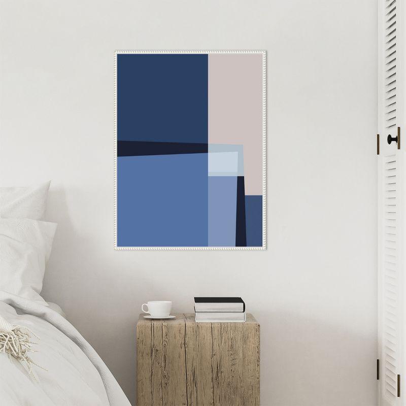 Amanti Art Blue Lines 2 by Alyson Storms Framed Canvas Wall Art