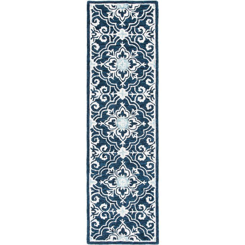 Artisanal Light Blue Wool Runner Rug - Hand-Tufted, Reversible 2'3" x 8'