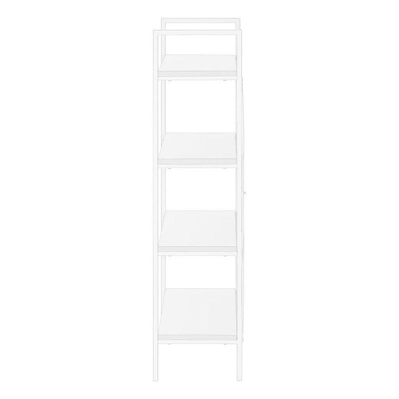 Monarch Specialties Bookshelf Bookcase 4 Tier 48InchH Office Bedroom Metal Laminate White Contemporary Modern