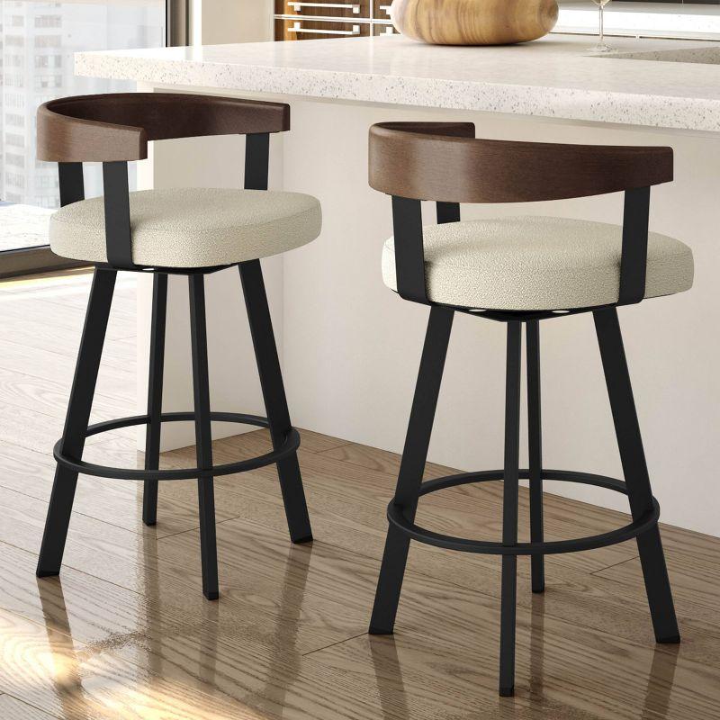 Amisco Lars Upholstered Barstool Cream/Black