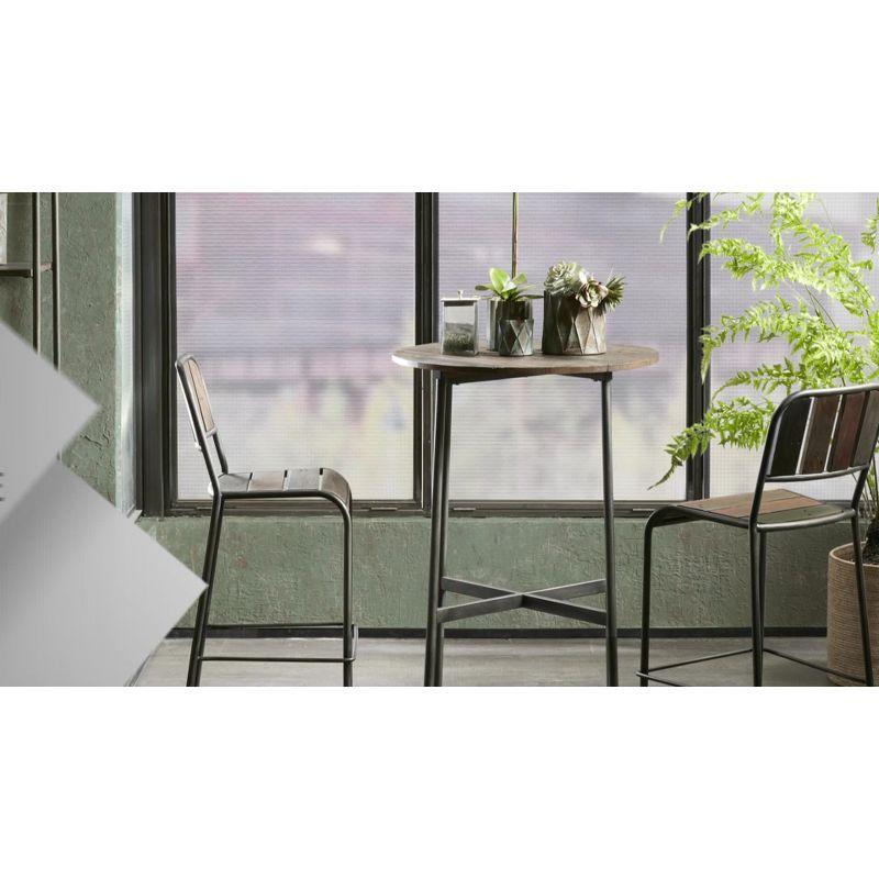 Renu Bar Table Dark Brown: Ink+Ivy 42" High, Round Pub Table, Criss Cross Base, Wood & Metal Frame