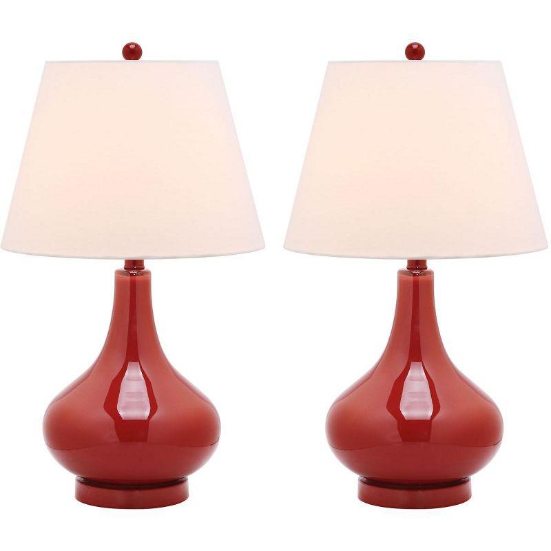 Amy Gourd Table Lamp (Set of 2) - 24 Inch Height - LIT4087 - Red - Safavieh