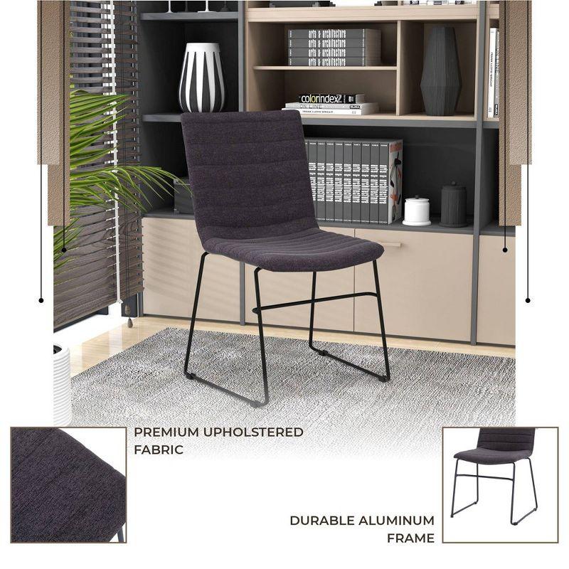 LeisureMod Ergonomic Office Chair Upholstered Guest Side Chair Padded Polyester Desk Chair Zylar Series in Brown