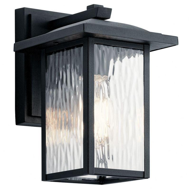 Capanna 10.25" 1 Light Outdoor Wall Light with Clear Water Glass in Textured Black