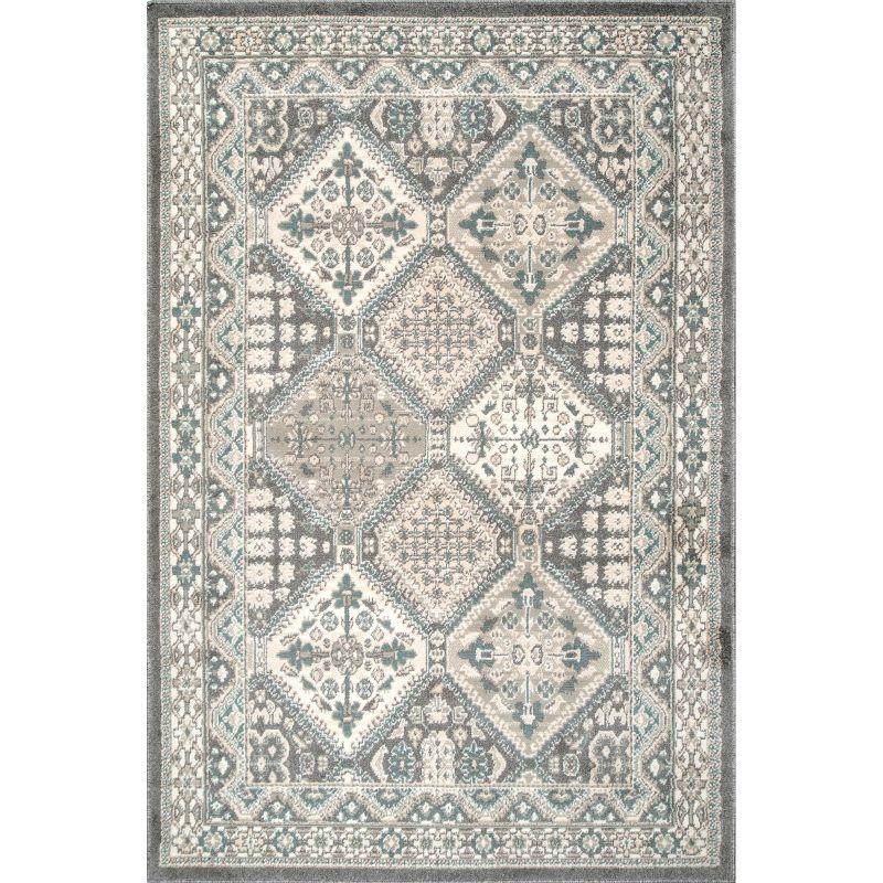 Nuloom 9x12 Becca  Tiled Indoor Area Rug, Charcoal, Faded Transitional Design, Stain Resistant, BedroomLiving Room, Kitchen,