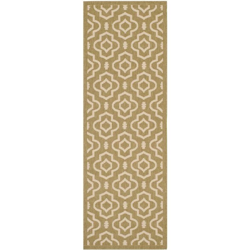 Courtyard CY6926 Power Loomed Indoor and Outdoor Runner Rug - Green/Beige - 2'3"x10' - Safavieh
