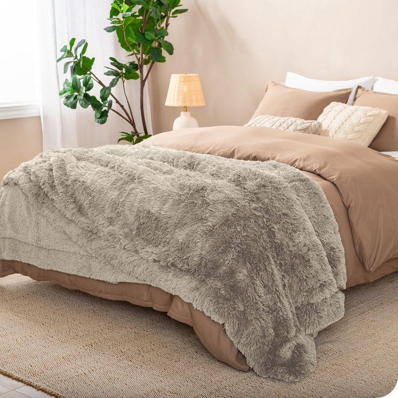 Bare Home Shaggy Faux Fur Sherpa Blanket