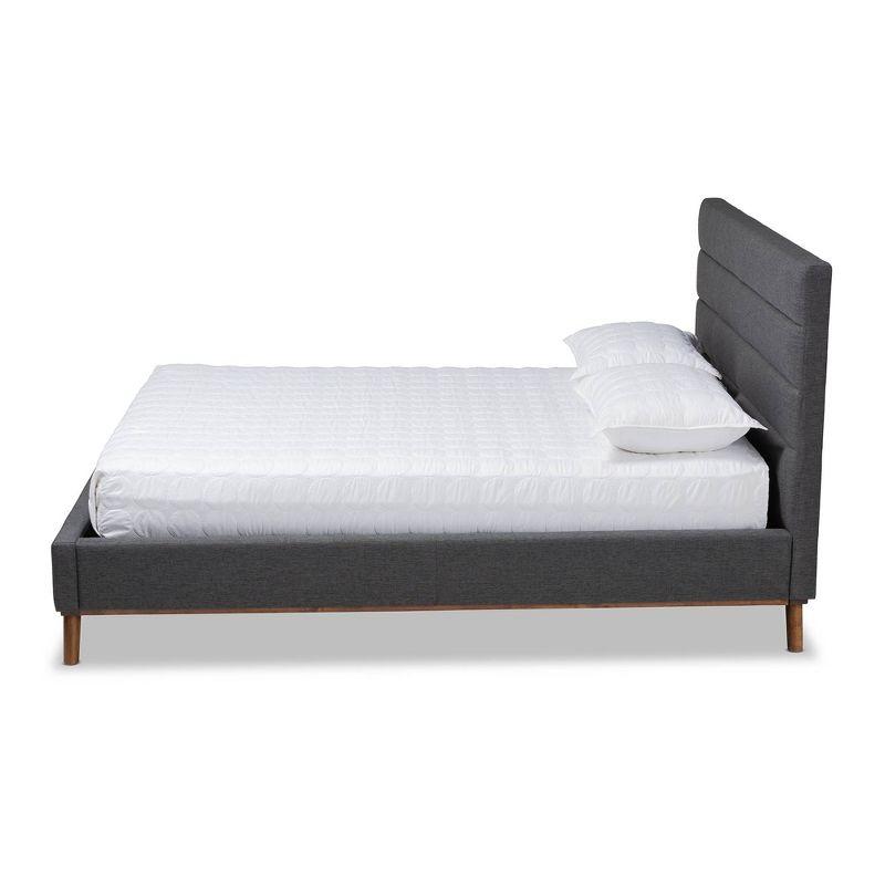 Queen Gray Velvet Upholstered Tufted Platform Bed with Wood Frame