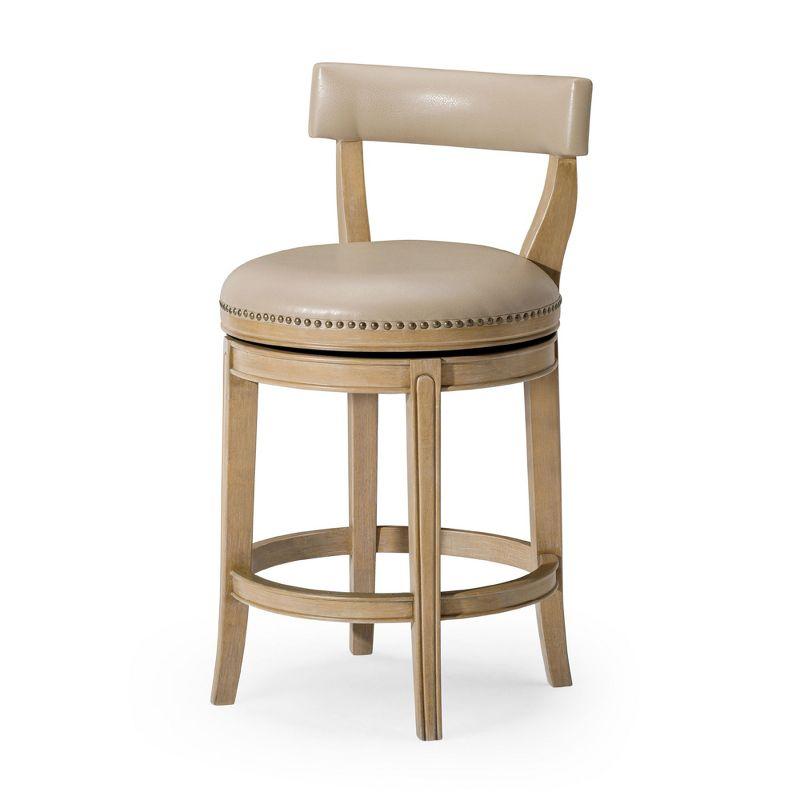 Maven Lane Alexander Counter Stool with Vegan Leather Upholstery