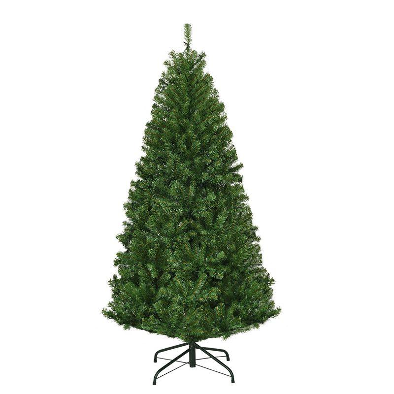 Costway 4/5/6/7/8/9 Ft Pre-Lit Artificial Christmas Tree Hinged 100/150/350/500/750/1000 LED Lights