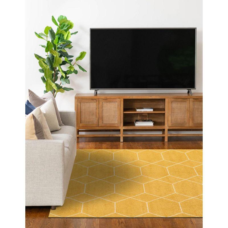 Unique Loom 5' 0 x 8' 0 Trellis Frieze Geometric Yellow Area Rug