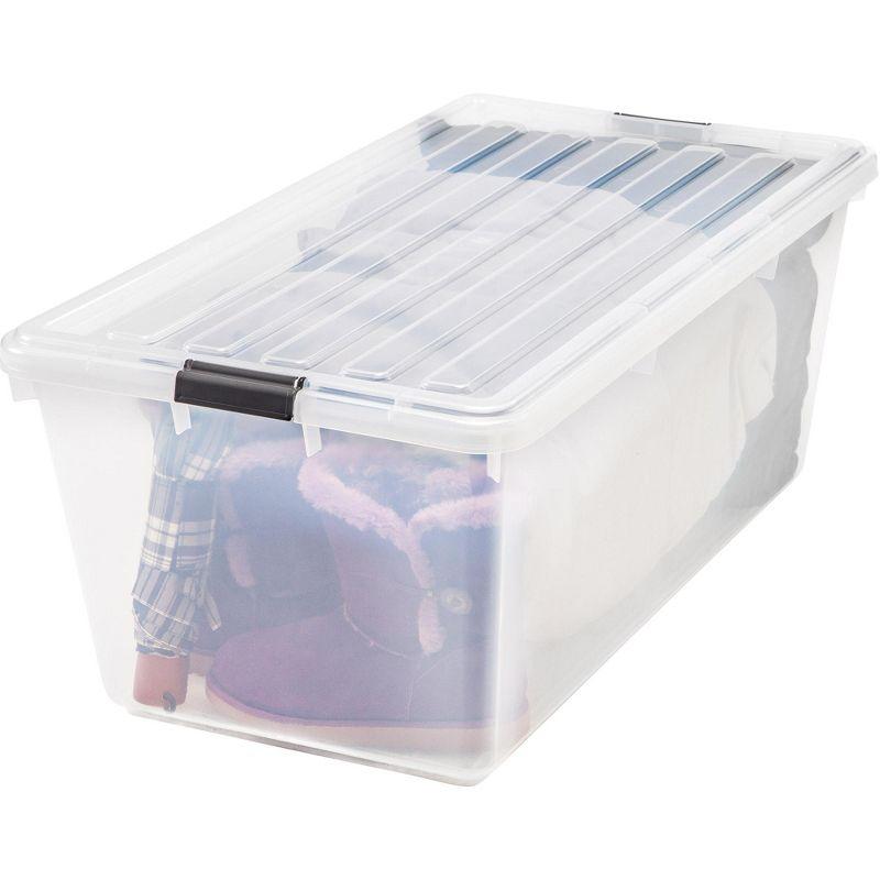 Clear Plastic Stackable Storage Bins w/ Latch Lid