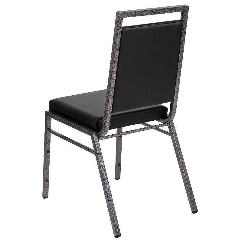 Black Vinyl and Metal Stacking Banquet Chair