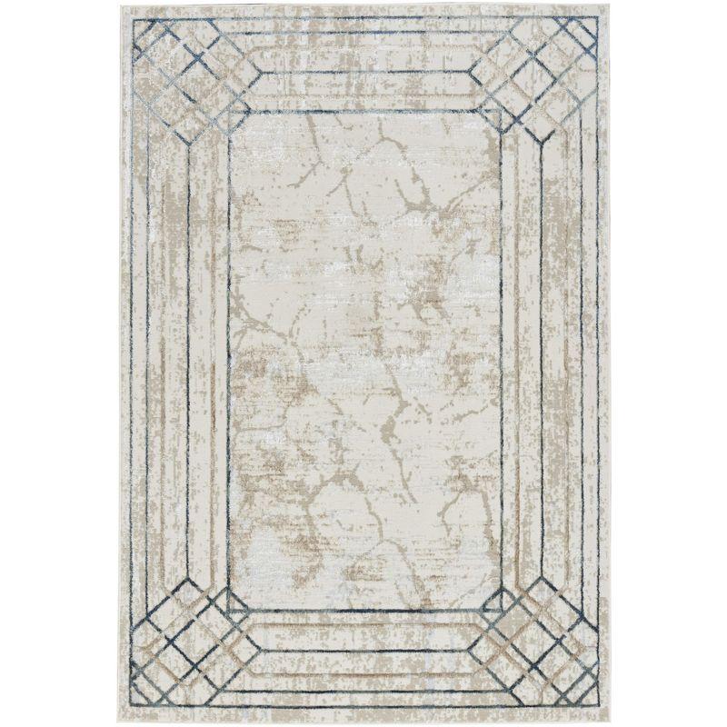 Nourison Glam 5'3" x 7'3" Ivory/Taupe Mid-Century Modern Indoor Rug