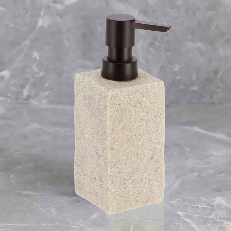 Evideco Stone Bath Square Resin Hand Soap & Lotion Dispenser