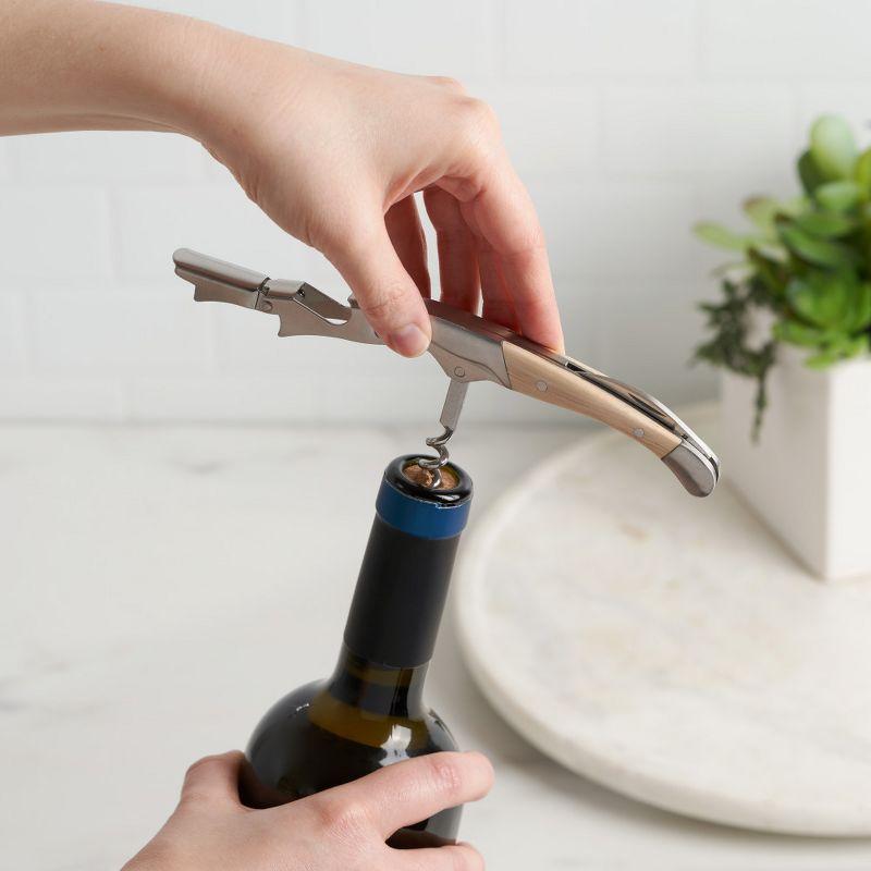 True Timber Double-Hinged Corkscrew with Birch Wood Handle