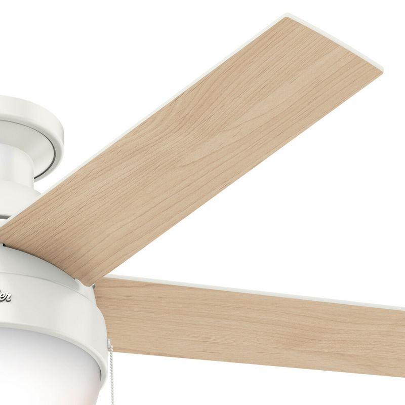 Anslee 46" Fresh White Low Profile LED Ceiling Fan with Reversible Blades