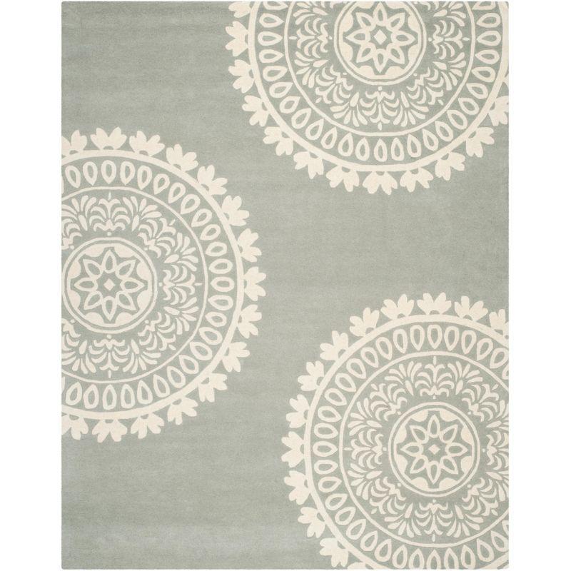 Luxurious Hand-Tufted Gray Wool 9' x 12' Area Rug