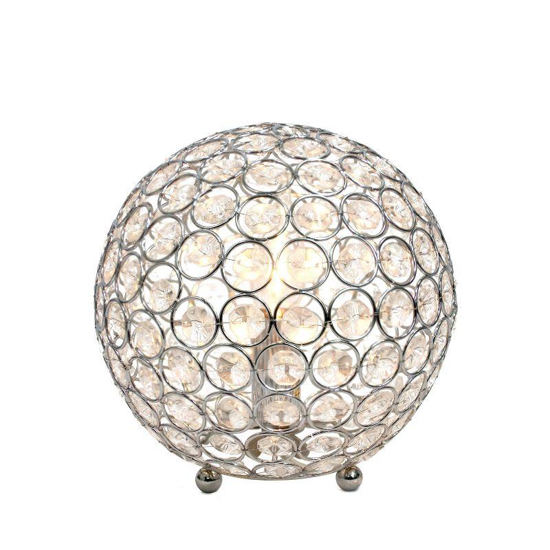 Chrome Crystal Ball Sequin Table Lamp for Kids Nursery