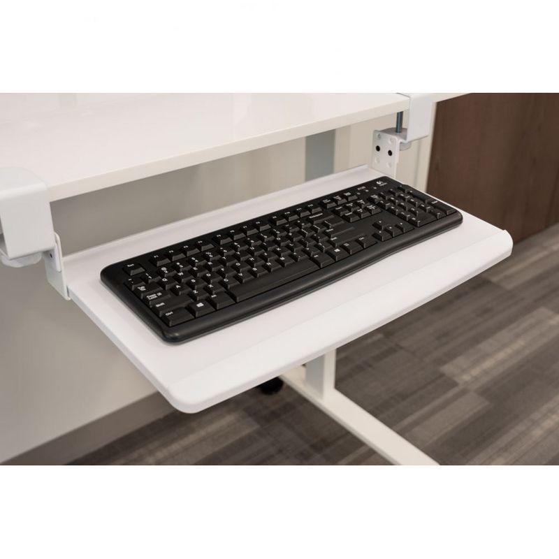 Stand Up Desk Store Clamp-On Retractable Adjustable Keyboard Tray / Under Desk Keyboard Tray | Increase Comfort And Usable Desk Space | For Desks Up To 1.5"