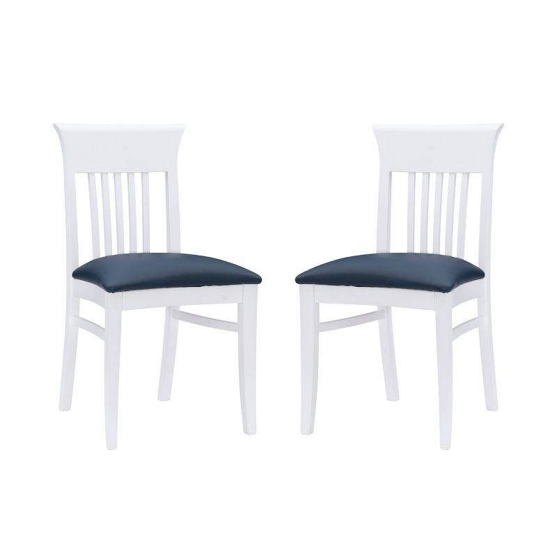 Michalyn Polyurethane Slat Back Side Chair in White