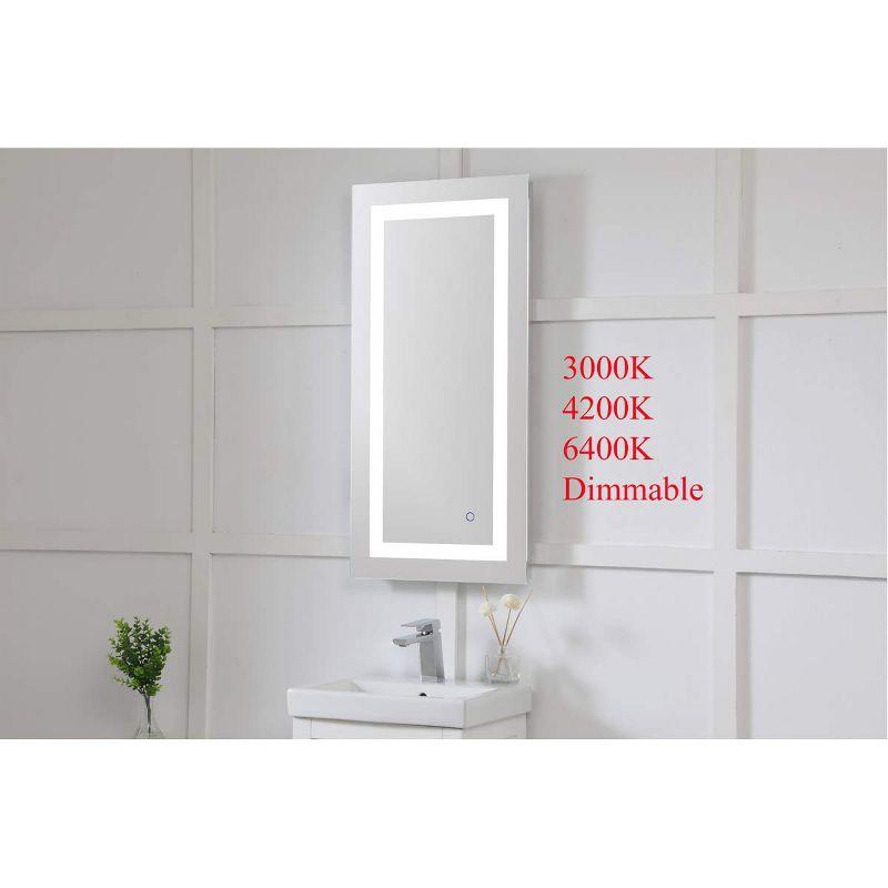 Elegant Lighting Helios 18in x 36in Hardwired LED mirror with touch sensor and color changing temperature 3000K/4200K/6400K