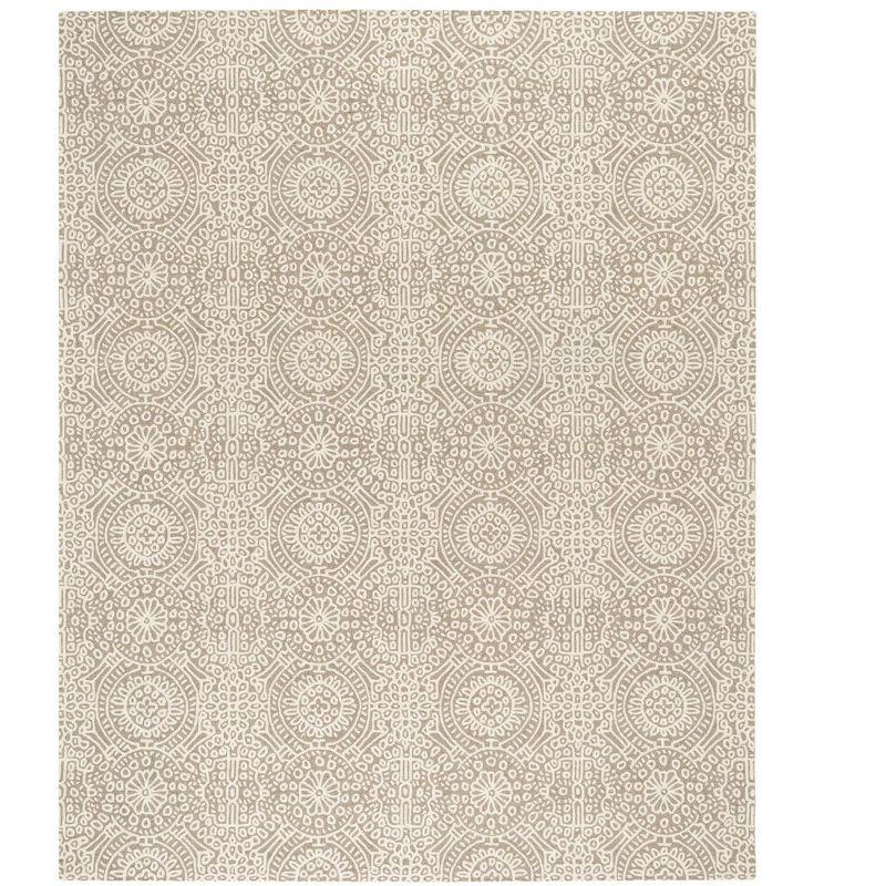 Temple Taupe Hand Micro Hooked Wool Rug