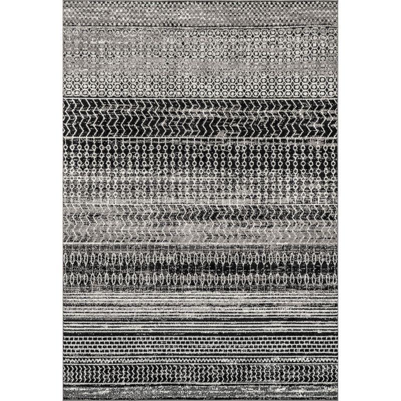 Nuloom Nova Striped 5x7 Indoor Area Rug for Living Room Bedroom Dining Room Kitchen, Dark Grey/Ivory