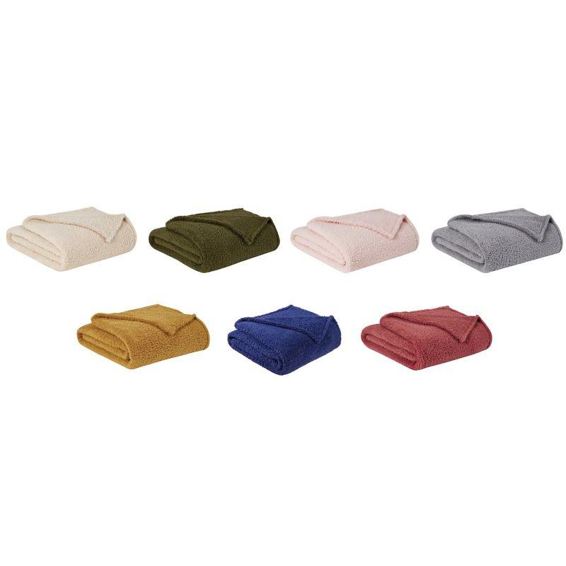 50"x60" Marshmallow Faux Shearling Throw Blanket Olive Green - Brooklyn Loom: Sensory Friendly, Machine Washable, Fleece Construction
