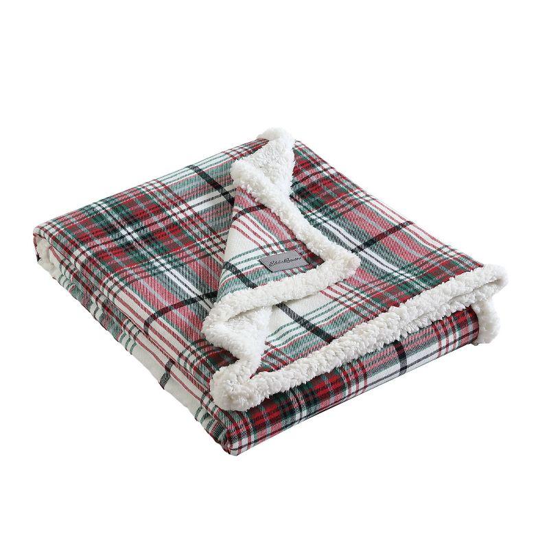 Eddie Bauer Eddie Bauer Printed Flannel/Sherpa Throw Blankets